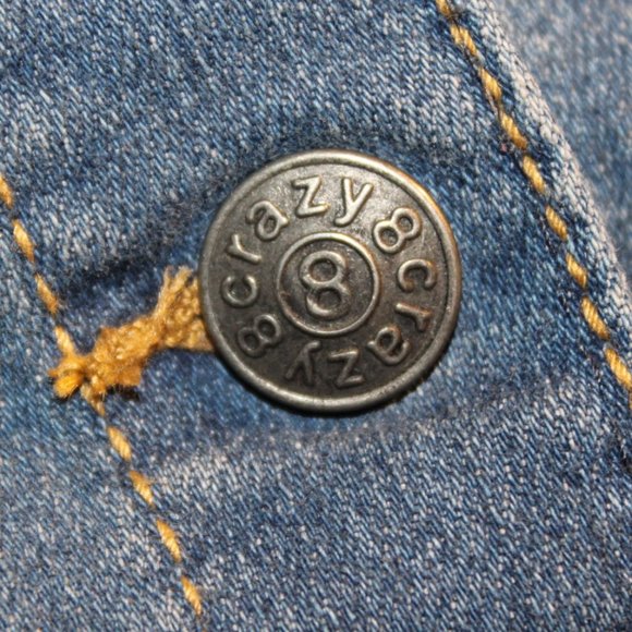 Girl's CRAZY 8 Sz 14-16 XL Denim Blue Jean Jacket - Picture 6 of 13